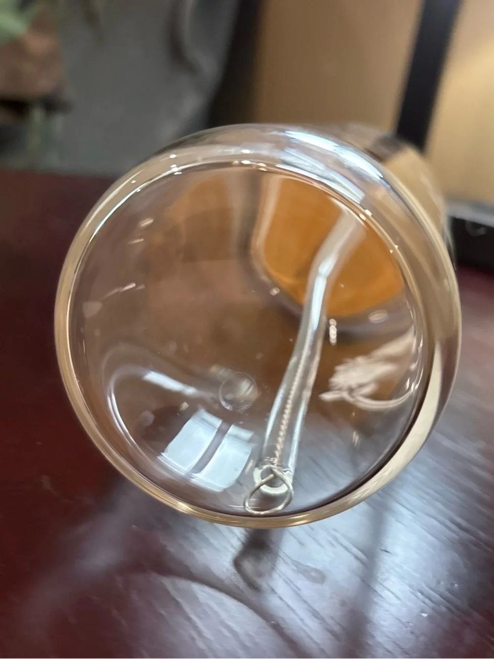 Floral Wreath Glass Tumbler Cup Initial Letter C w/ Bamboo Lid, Straw, & Brush